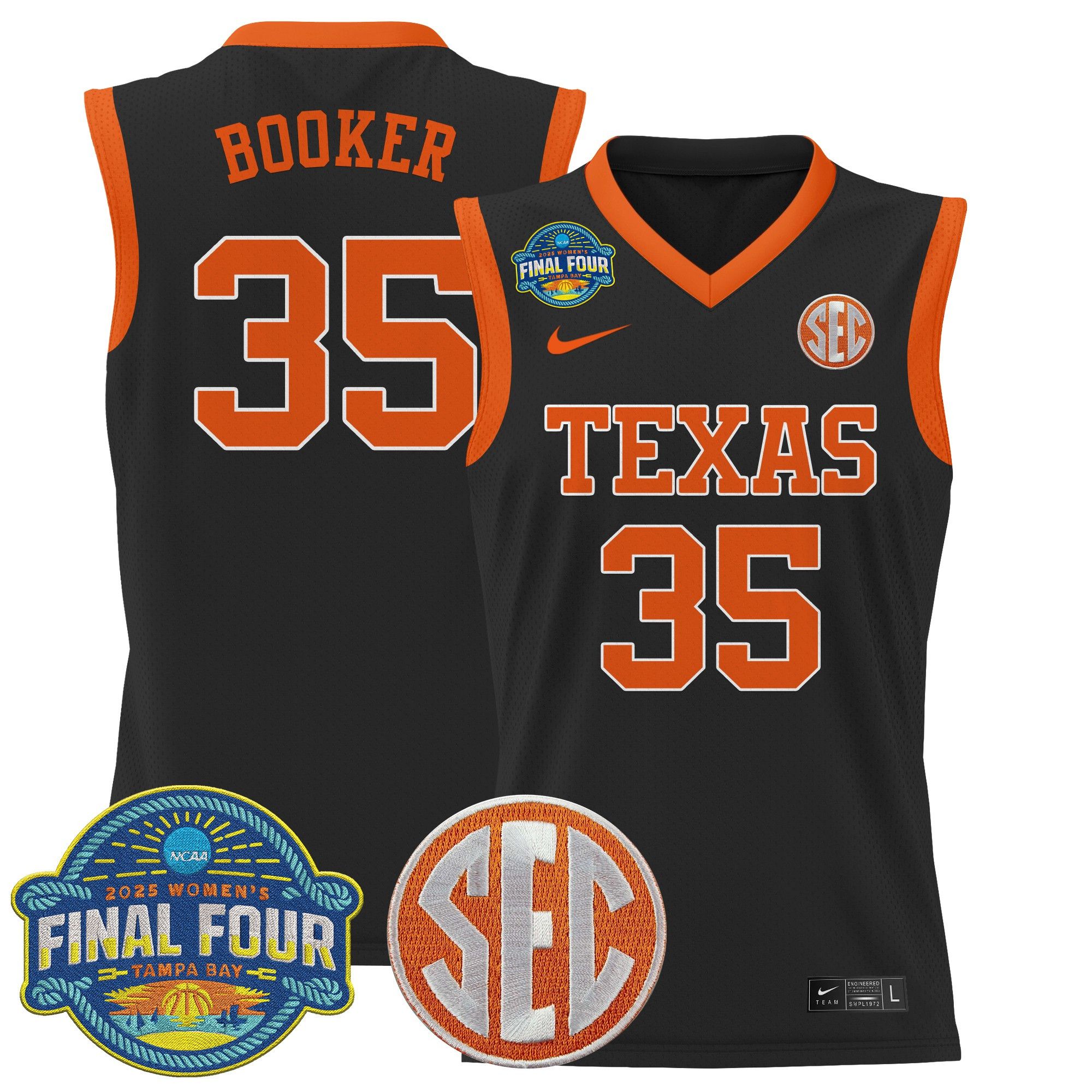 Men Texas Longhorns #35 Booker Black Nike 2025 Final Four Patch Lightweight Basketball NCAA Jersey->ncaa teams->NCAA Jersey
